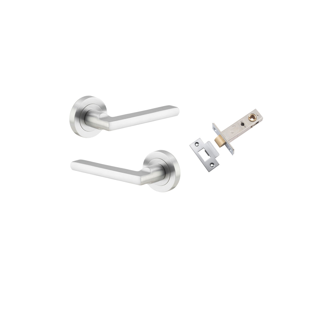 Baltimore Lever - Round Rose Passage Kit Brushed Chrome