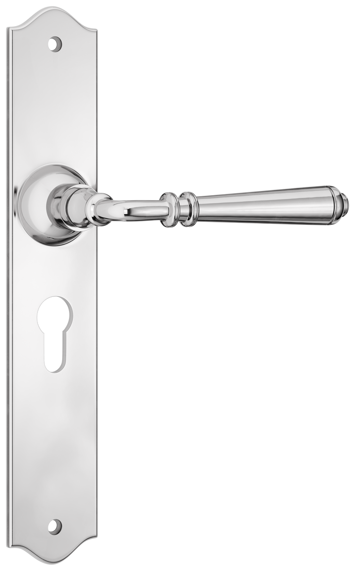 Door Lever Reims Euro Pair Chrome Plated H240xW43xP70mm