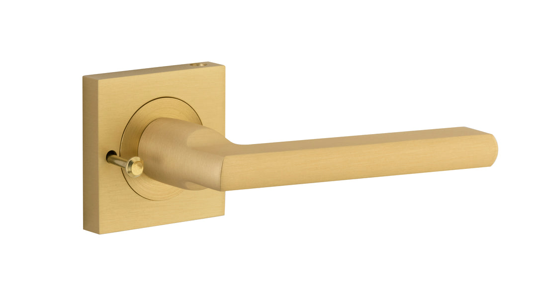 Baltimore Lever - Square Rose (Inbuilt Privacy) Brushed Gold PVD