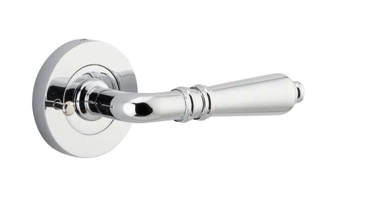Sarlat Lever - Round Rose (Inbuilt Privacy) Polished Chrome
