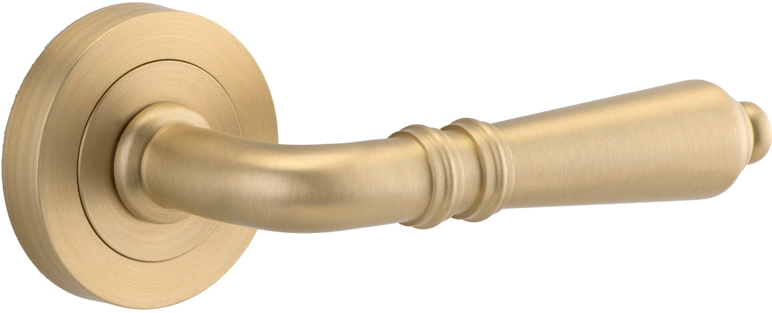 Sarlat Lever - Round Rose Brushed Brass