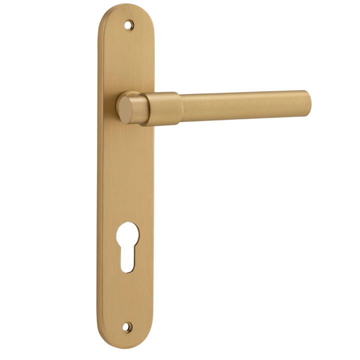 Helsinki Lever - Oval Backplate Brushed Brass