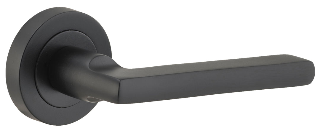 Baltimore Lever - Round Rose Matt Black