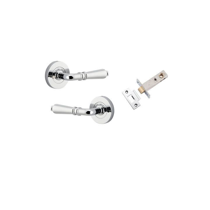 Sarlat Lever - Round Rose (Inbuilt Privacy) Polished Chrome