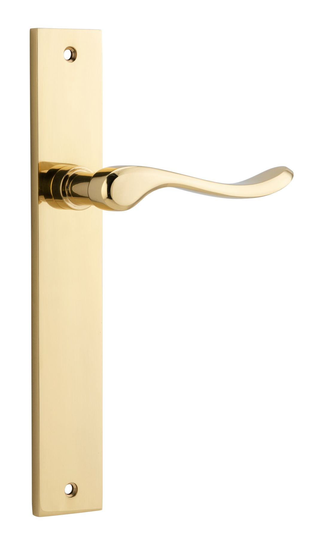 Stirling Lever - Rectangular Backplate Polished Brass