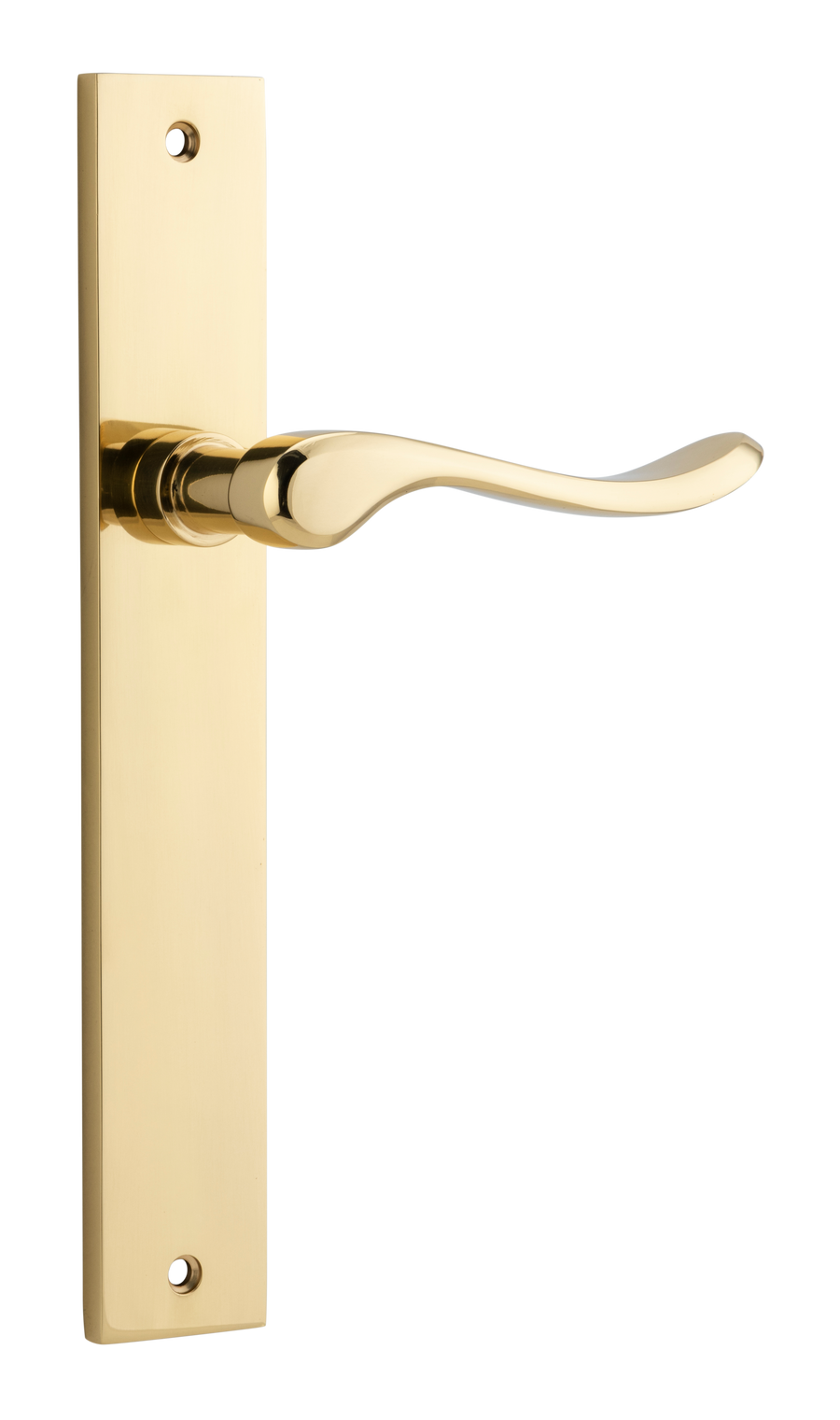 Stirling Lever - Rectangular Backplate Polished Brass