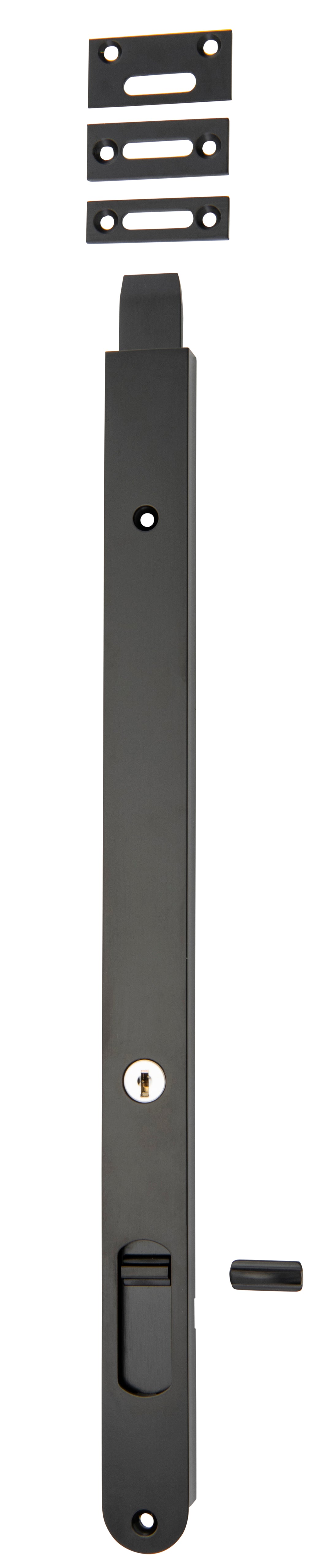 Locking Flush Bolt - 400mm Matt Black