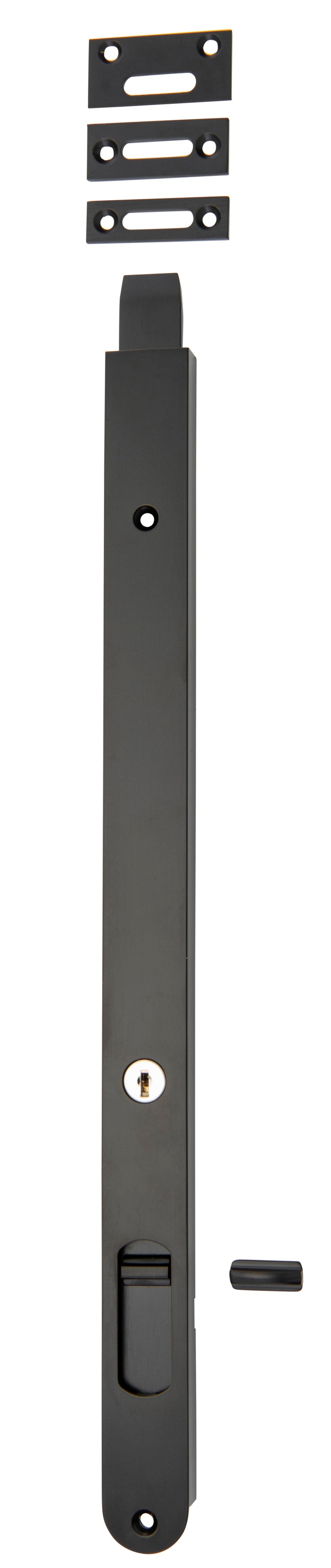 Locking Flush Bolt - 400mm Matt Black