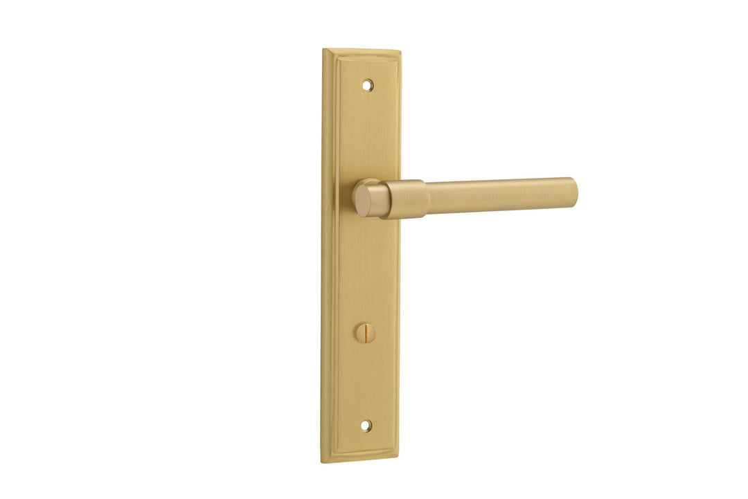Helsinki Lever - Stepped Backplate Brushed Gold PVD