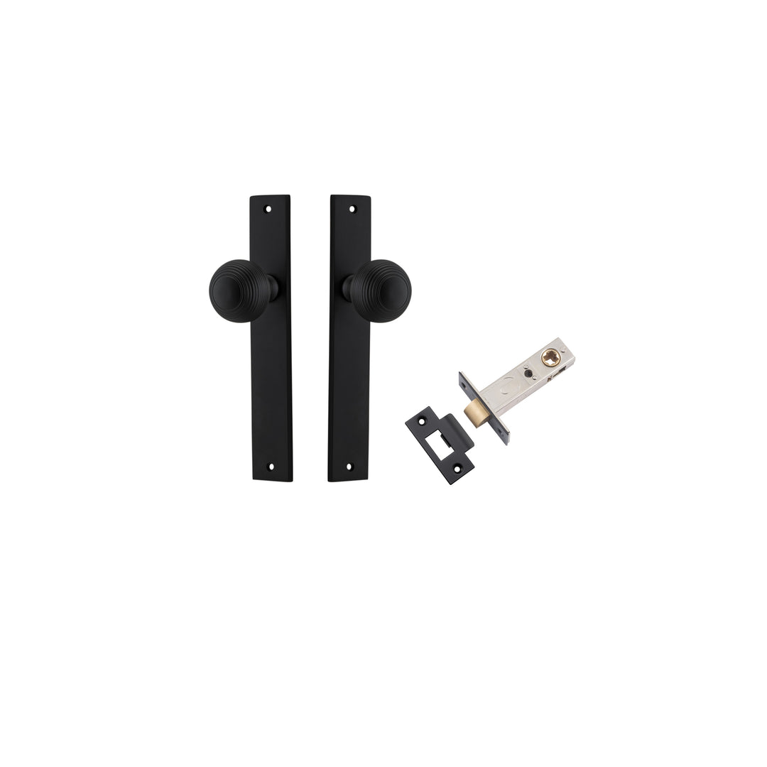 Guildford Knob - Rectangular Backplate Passage Kit Matt Black