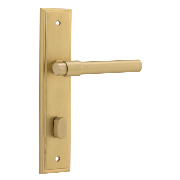 Helsinki Lever - Stepped Backplate Brushed Gold PVD