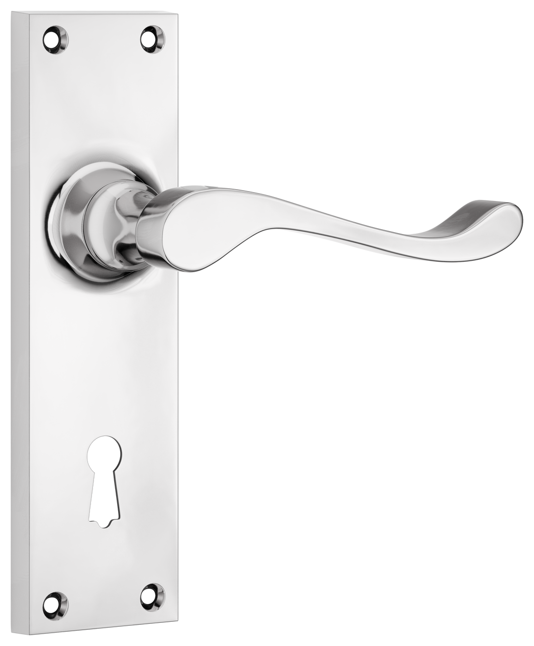 Door Lever Victorian Lock Pair Chrome Plated H152xW42xP59mm