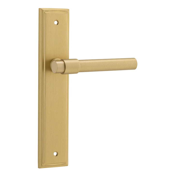 Helsinki Lever - Stepped Backplate Brushed Gold PVD