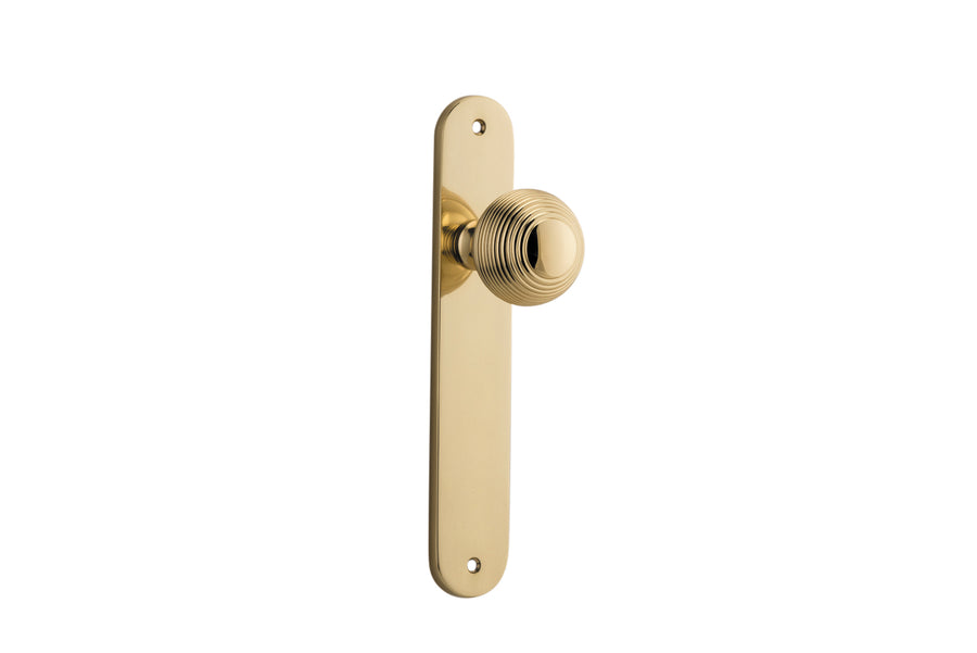 Guildford Knob - Oval Backplate Polished Brass