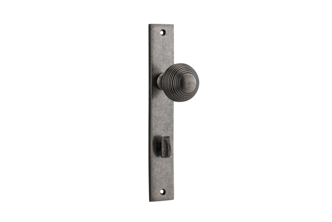Guildford Knob - Rectangular Backplate Distressed Nickel