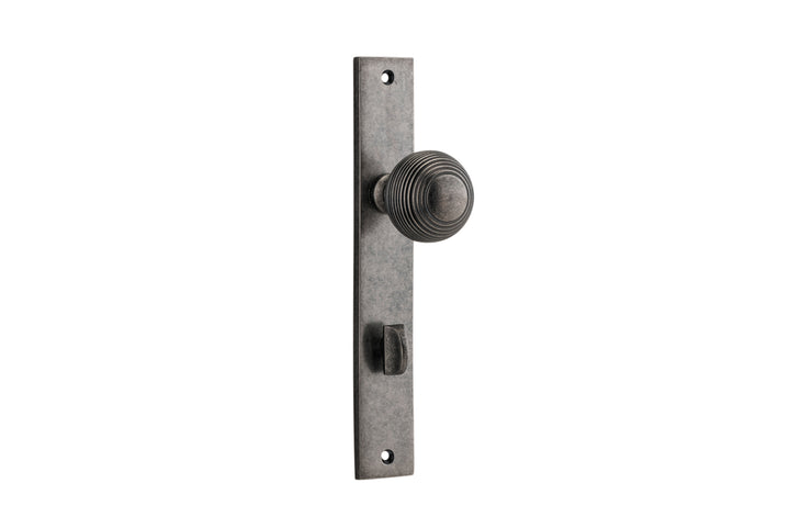 Guildford Knob - Rectangular Backplate Distressed Nickel