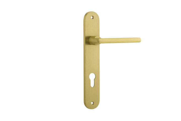 Baltimore Lever - Oval Backplate Brushed Gold PVD