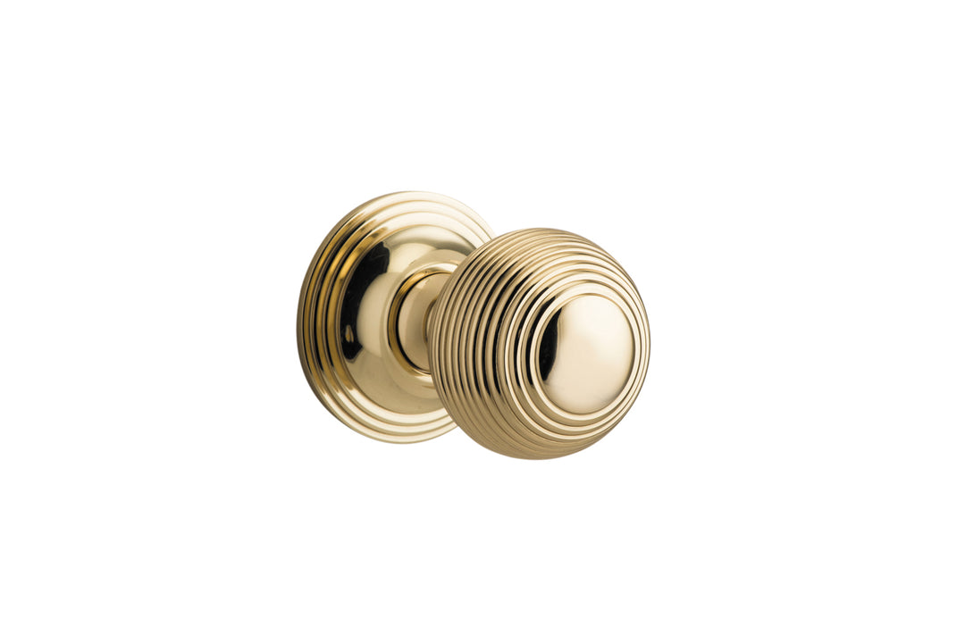 Guildford Knob - Round Rose Polished Brass