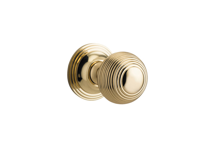Guildford Knob - Round Rose Polished Brass
