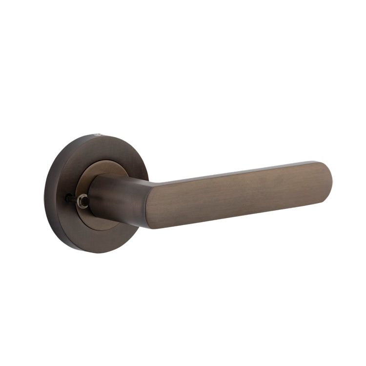 Osaka Lever - Round Rose (Inbuilt Privacy) Signature Brass