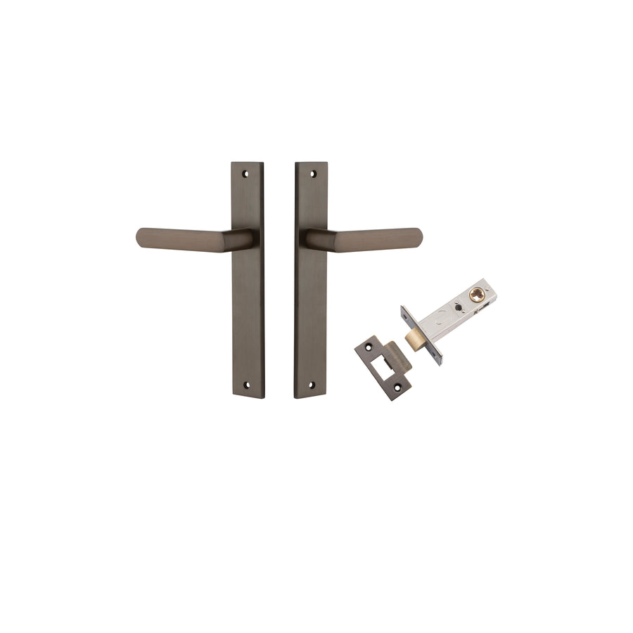 Osaka Lever - Rectangular Backplate Passage Kit Signature Brass