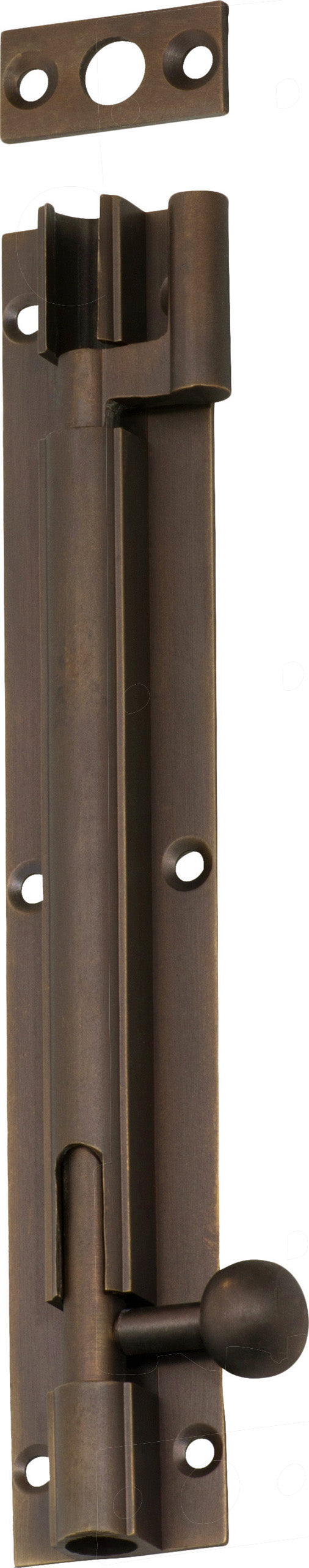 Barrel Bolt Offset Antique Brass L150xW25mm