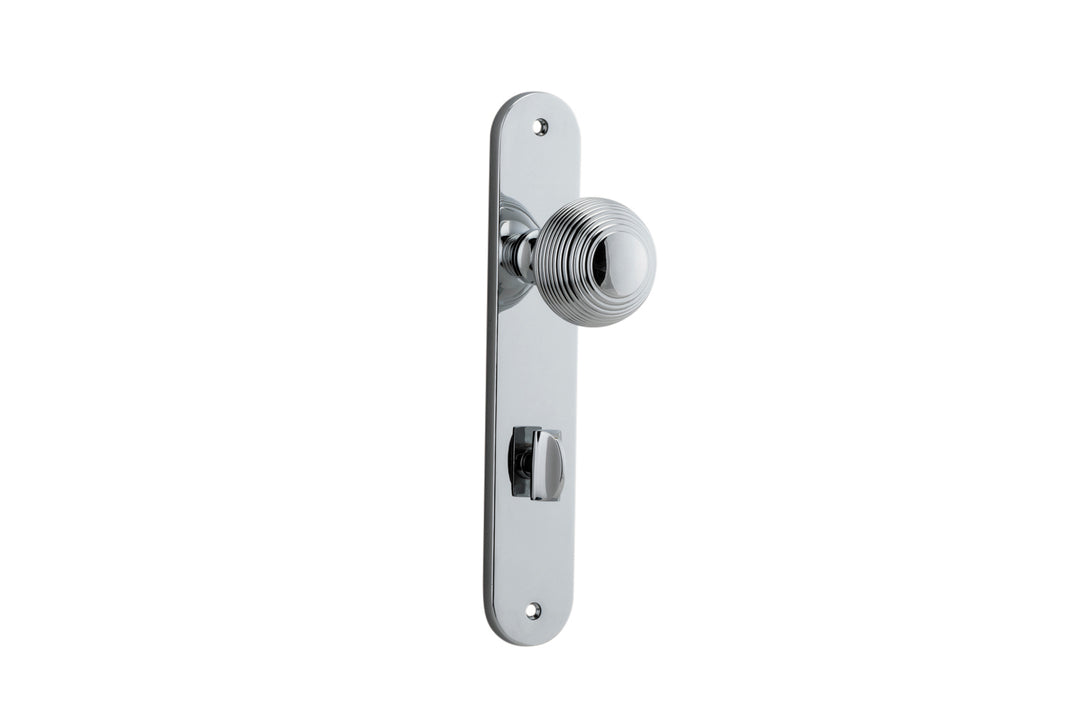 Guildford Knob - Oval Backplate Polished Chrome
