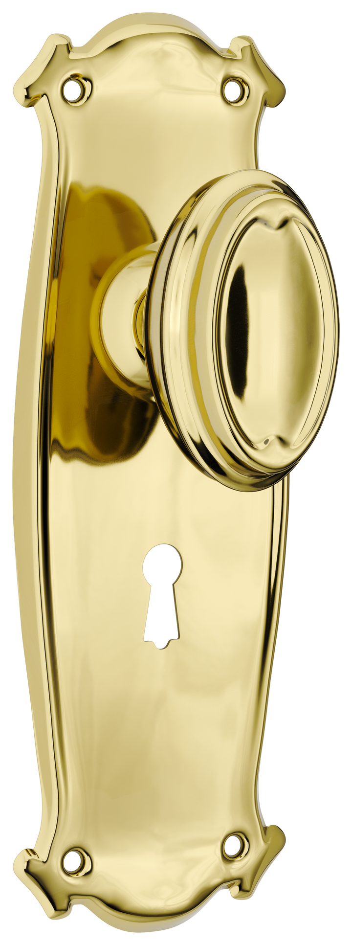 Door Knob Bungalow Lock Pair Polished Brass H197xW68xP60mm