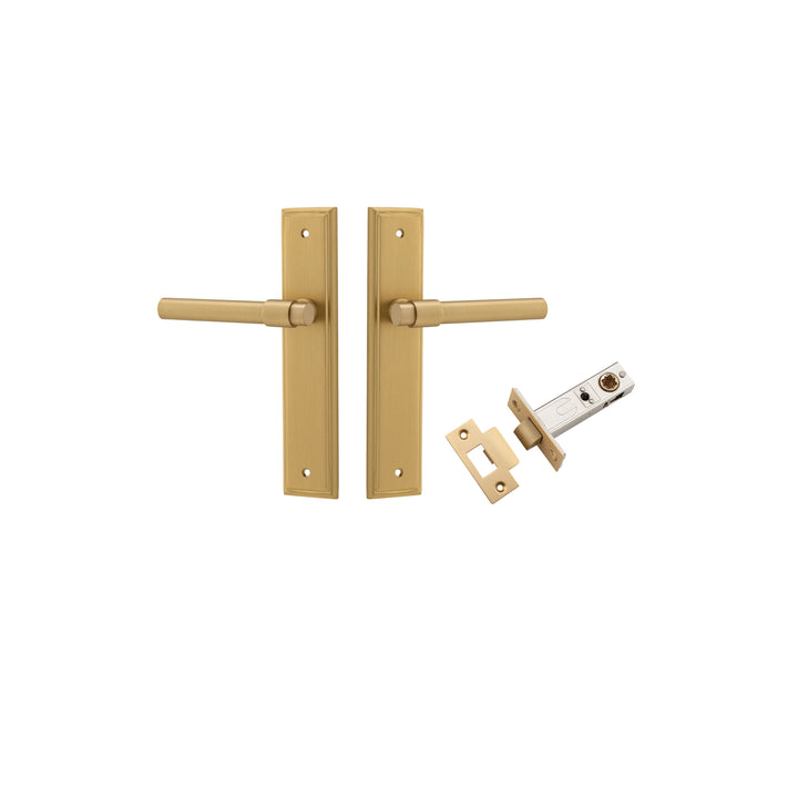 Helsinki Lever - Stepped Backplate Passage Kit Brushed Brass