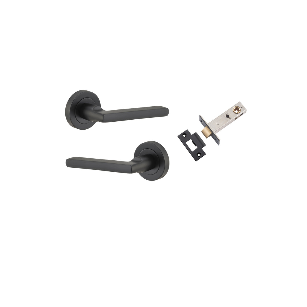 Baltimore Lever - Round Rose Passage Kit Matt Black