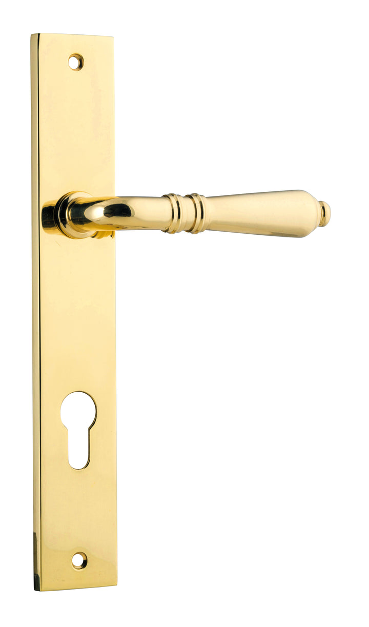 Sarlat Lever - Rectangular Backplate Polished Brass