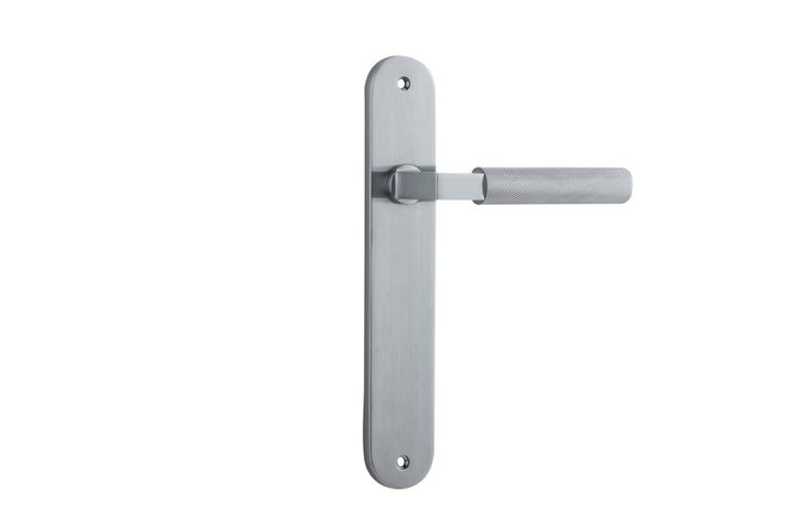 Brunswick Lever - Oval Backplate Brushed Chrome