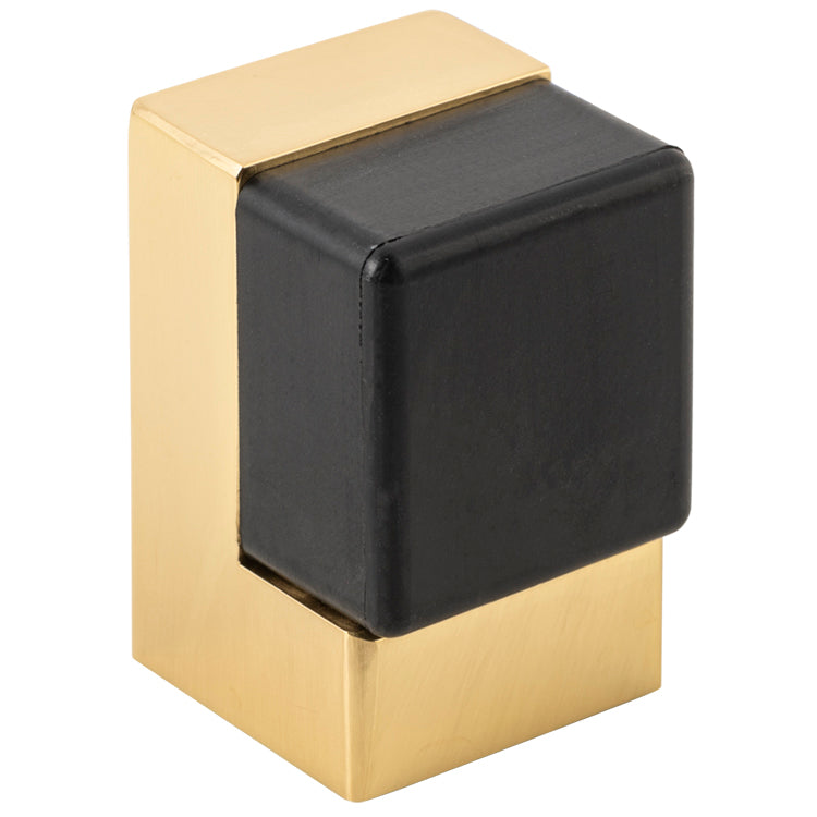 Square Door Stop Polished Brass