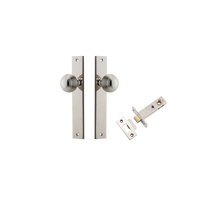 Guildford Knob - Rectangular Backplate Passage Kit Polished Nickel
