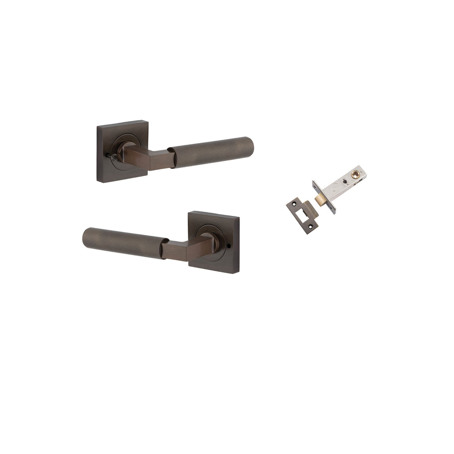 Brunswick Lever - Square Rose Privacy Kit (Inbuilt Privacy) Signature Brass