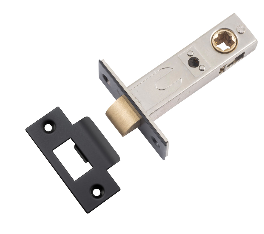 Hard Sprung Split Cam Tube Latch - 60mm Backset Matt Black