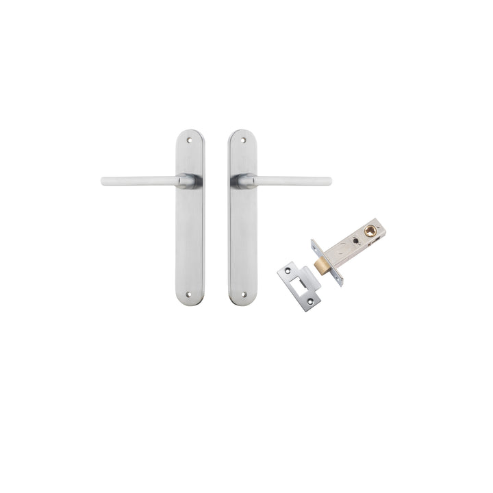 Baltimore Lever - Oval Backplate Passage Kit Brushed Chrome