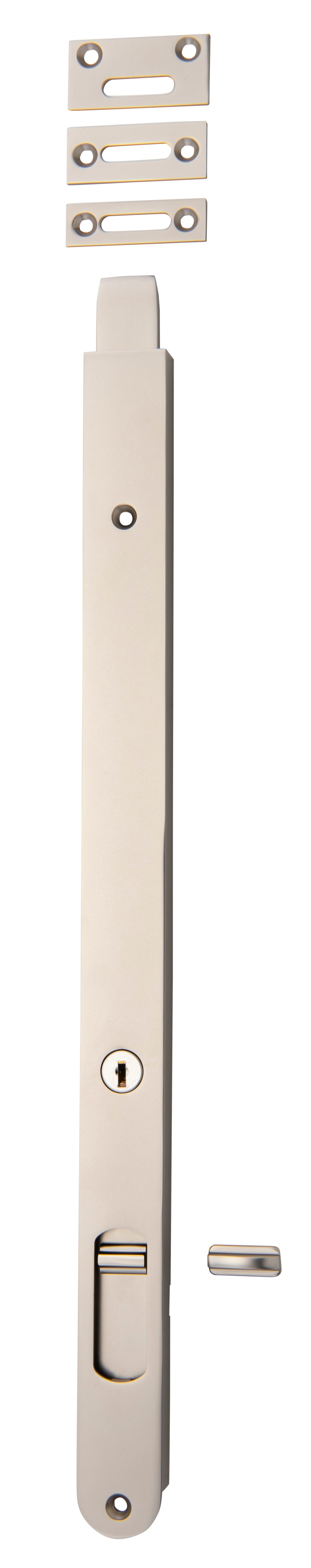 Locking Flush Bolt - 400mm Satin Nickel