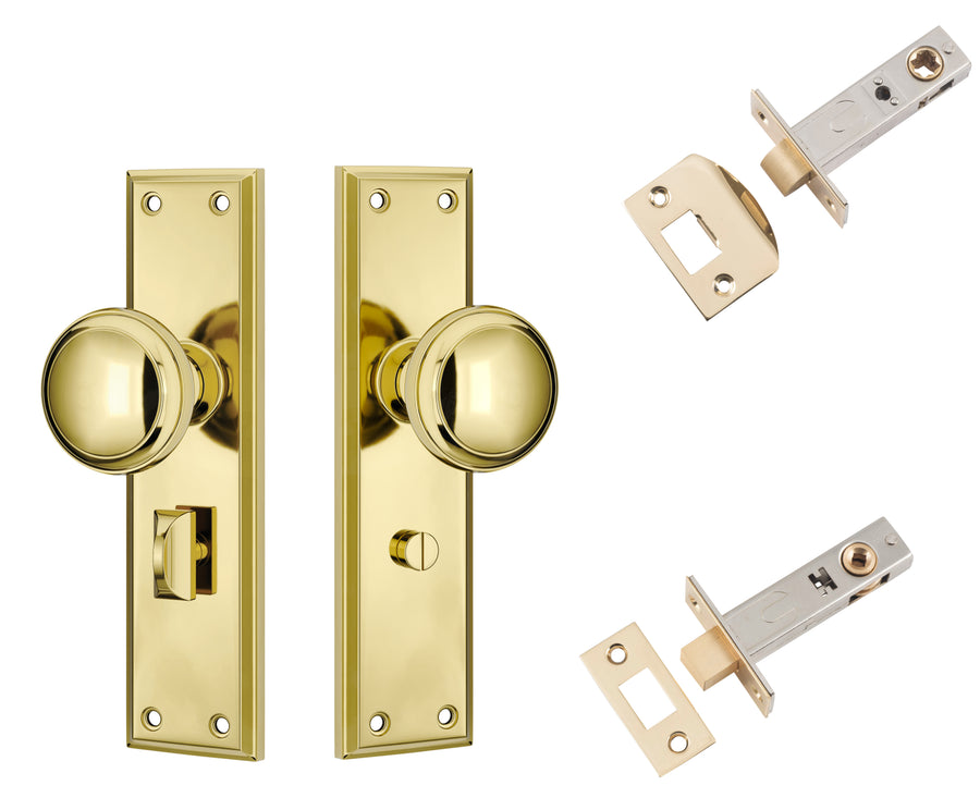Door Knob Milton Polished Brass Privacy Set