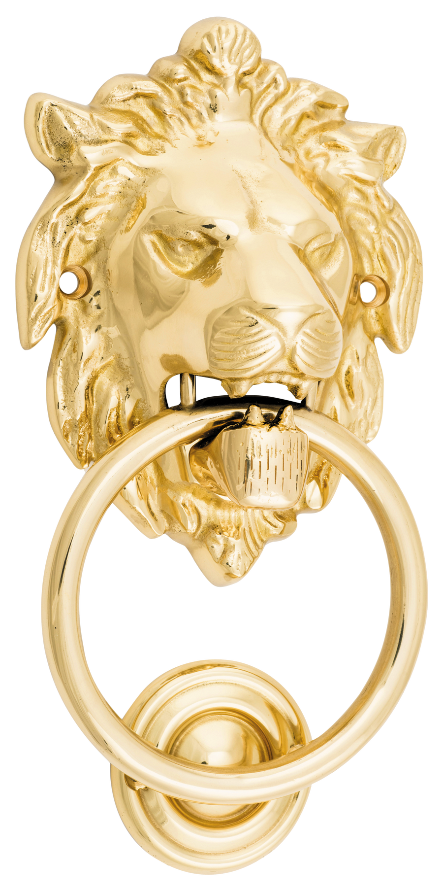 Door Knocker Lion Polished Brass D93xP55mm BP103x135mm