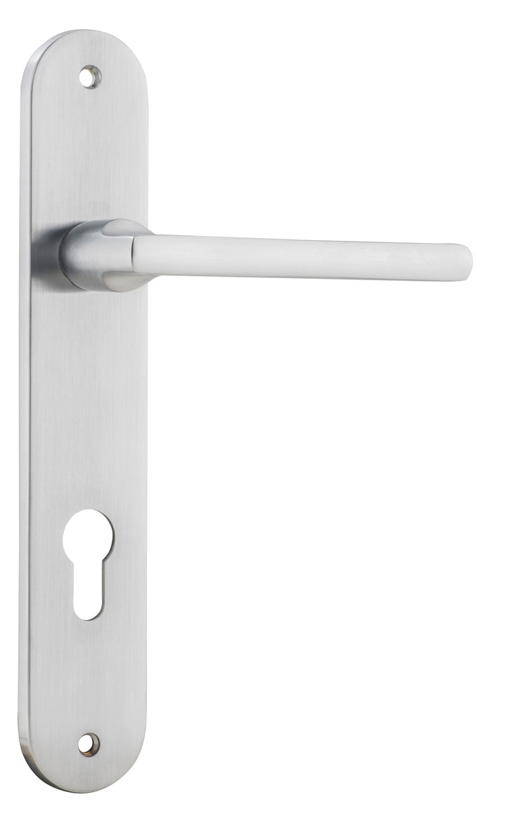 Baltimore Lever - Oval Backplate Brushed Chrome