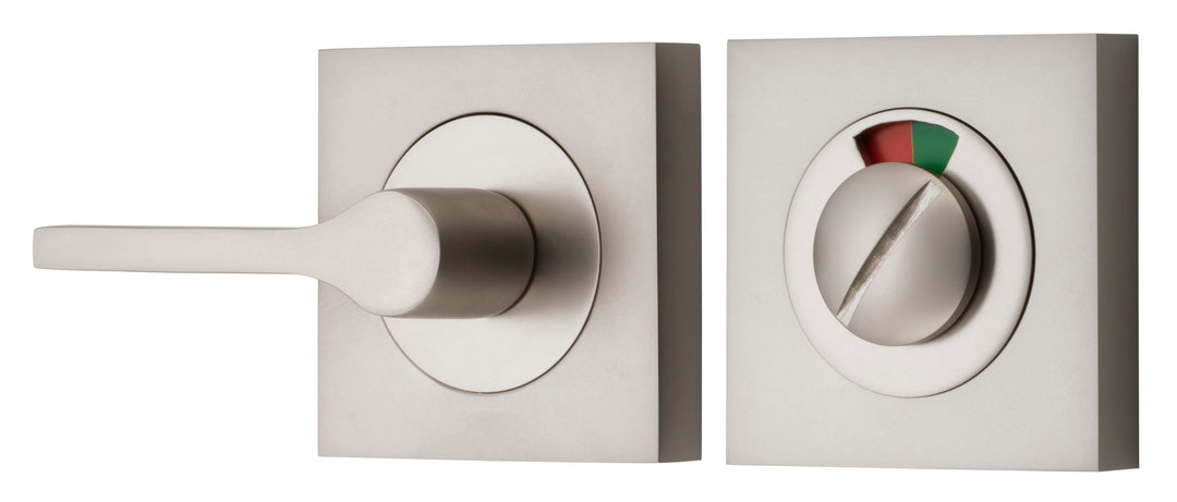 Accessibility Privacy Turn with Indicator - Square Satin Nickel