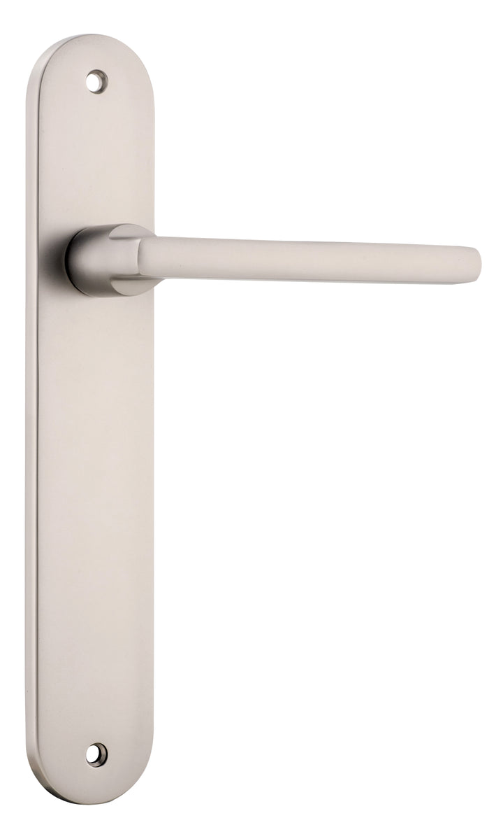 Baltimore Lever - Oval Backplate Satin Nickel