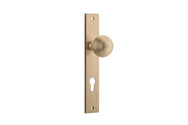 Guildford Knob - Rectangular Backplate Brushed Brass