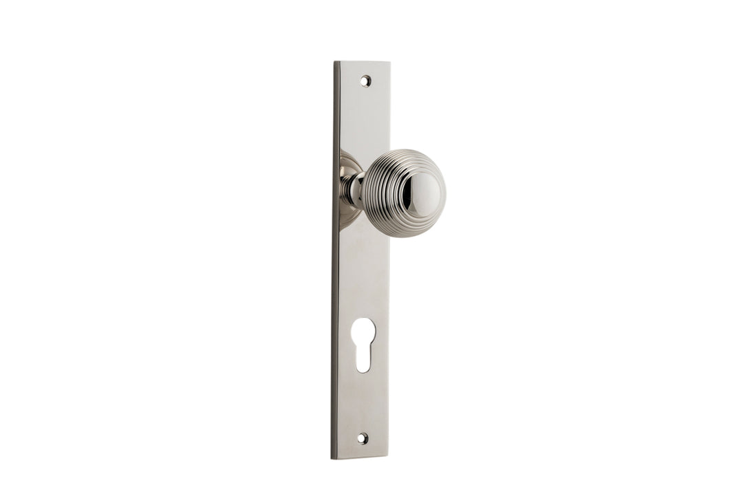 Guildford Knob - Rectangular Backplate Polished Nickel