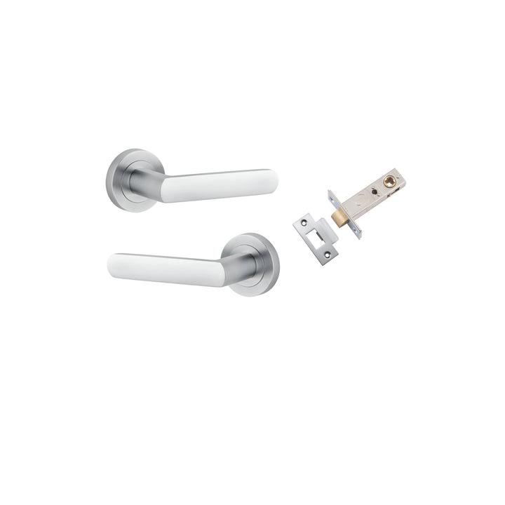 Osaka Lever - Round Rose Passage Kit Brushed Chrome