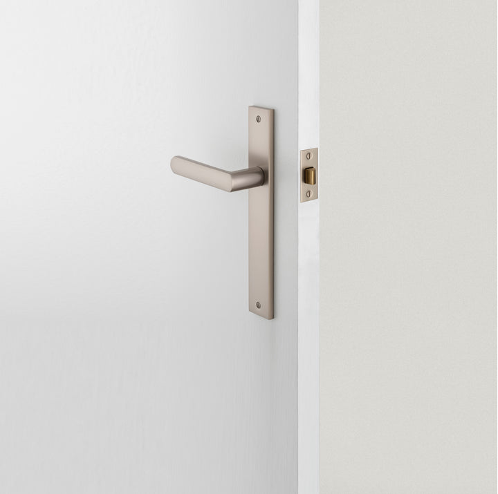 Osaka Lever - Rectangular Backplate Satin Nickel