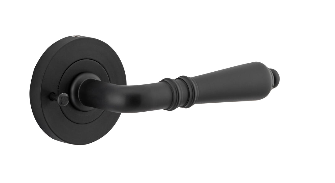 Sarlat Lever - Round Rose (Inbuilt Privacy) Matt Black