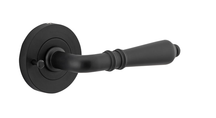 Sarlat Lever - Round Rose (Inbuilt Privacy) Matt Black