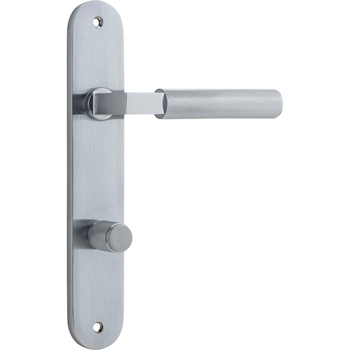 Brunswick Lever - Oval Backplate Brushed Chrome